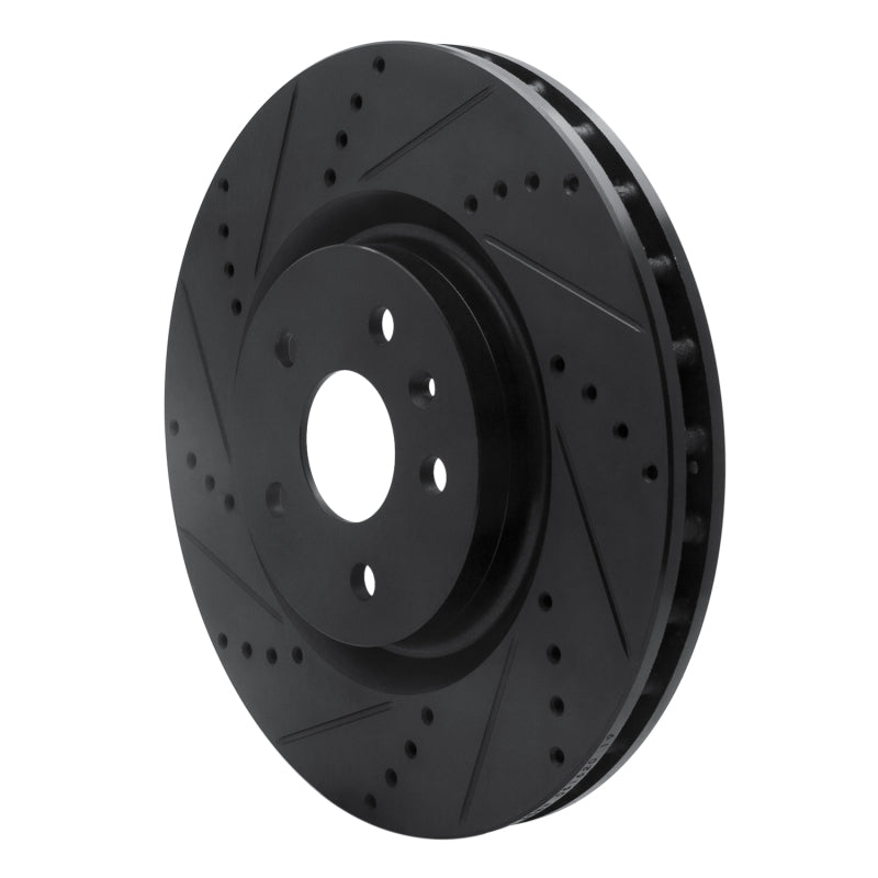R1 09-17 Buick Regal Front Left Drilled & Slotted Black Brake Rotor