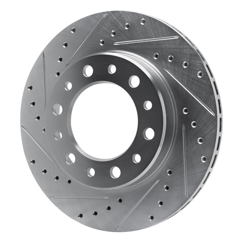 R1 76-89 Toyota Land Cruiser Front Left Drilled & Slotted Silver Brake Rotor