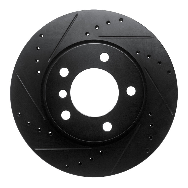R1 05-07 BMW 120i (Mexico) Front Left Drilled & Slotted Black Brake Rotor