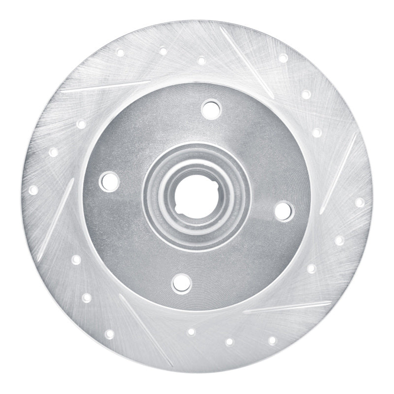 R1 65-74 Volkswagen Type 3 Sedan Front Right Drilled & Slotted Silver Brake Rotor