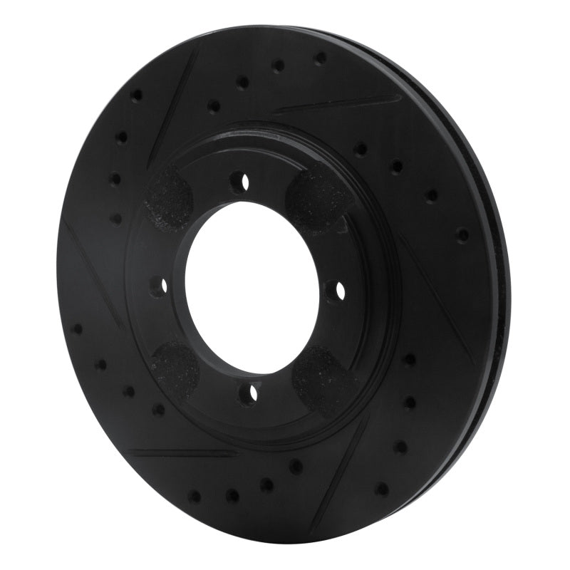 R1 92-98 Hyundai Tiburon Front Left Drilled & Slotted Black Brake Rotor