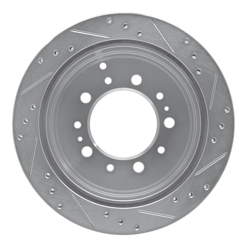 R1 98-07 Lexus LX470 Rear Left Drilled & Slotted Silver Brake Rotor