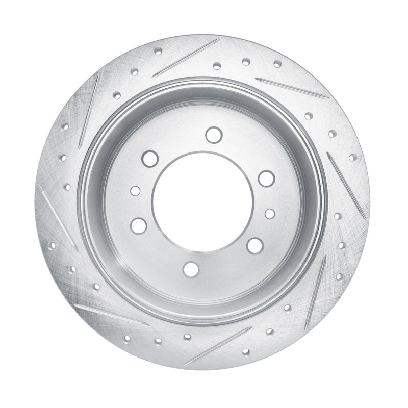 R1 06-10 Hummer H3 Rear Right Drilled & Slotted Silver Brake Rotor
