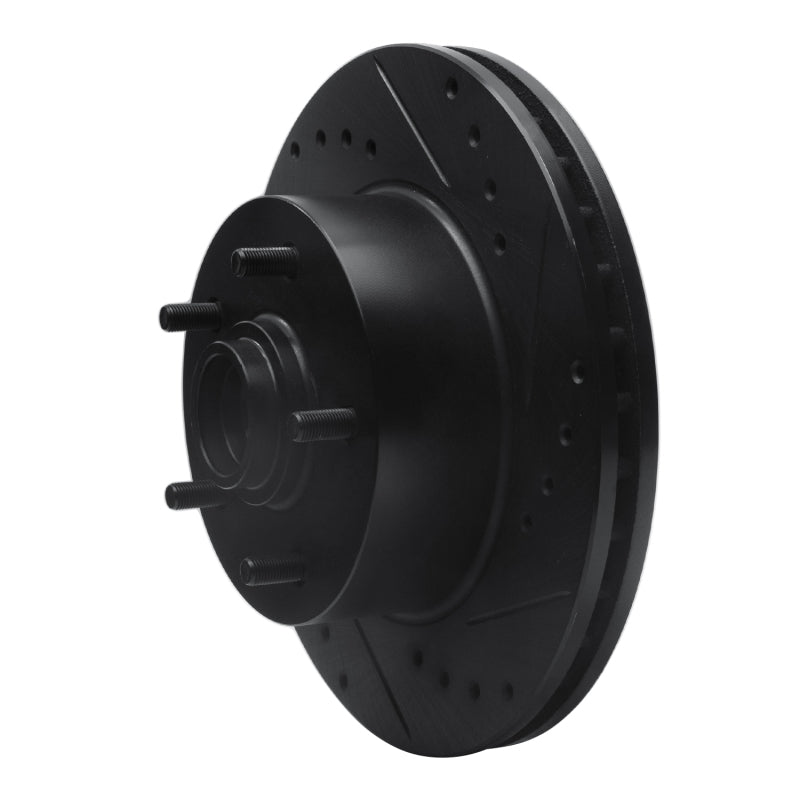 R1 67-74 Buick GS Front Right Drilled & Slotted Black Brake Rotor