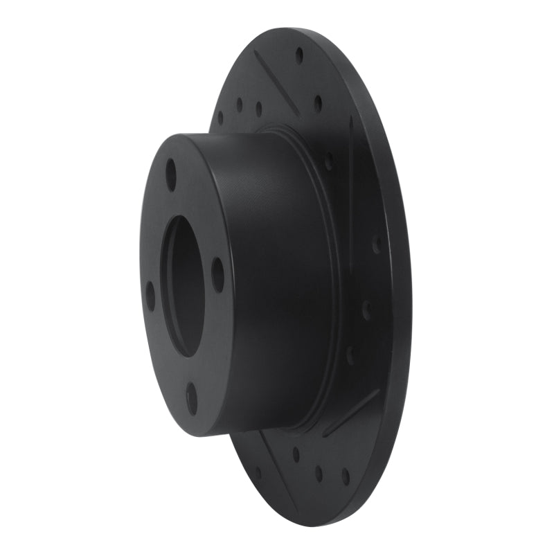 R1 82-98 Audi 5000 Rear Right Drilled & Slotted Black Brake Rotor
