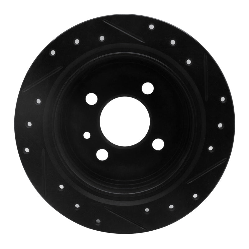 R1 84-91 BMW 325IS Rear Left Drilled & Slotted Black Brake Rotor