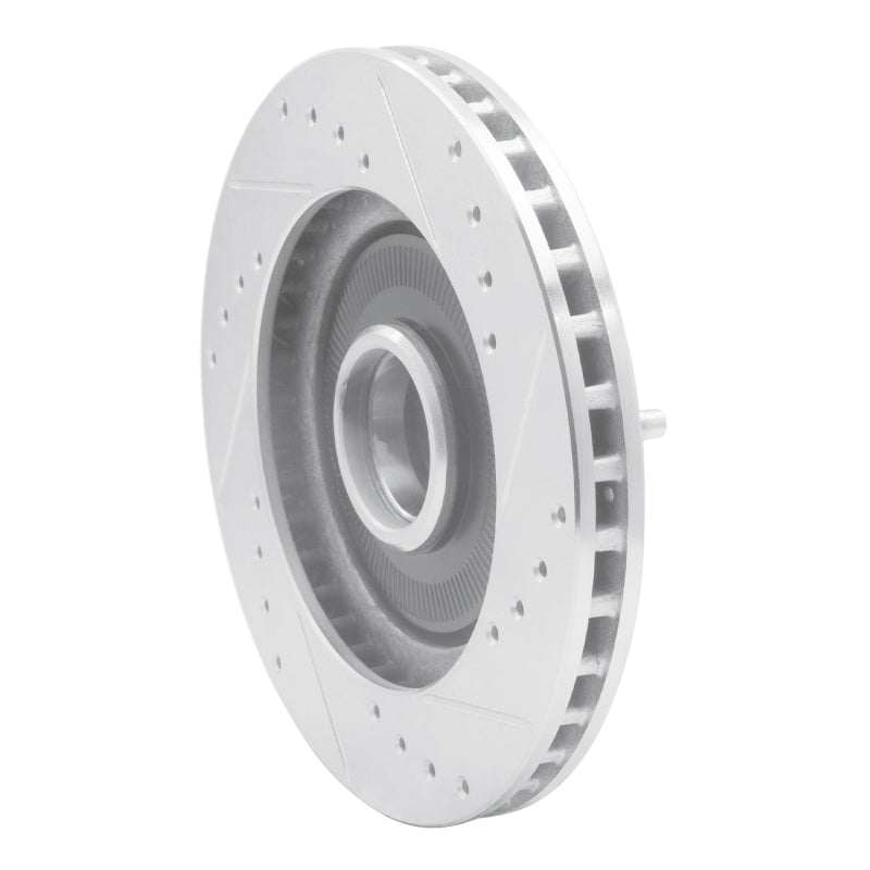 R1 84-87 Lincoln Mark VII Front Left Drilled & Slotted Silver Brake Rotor