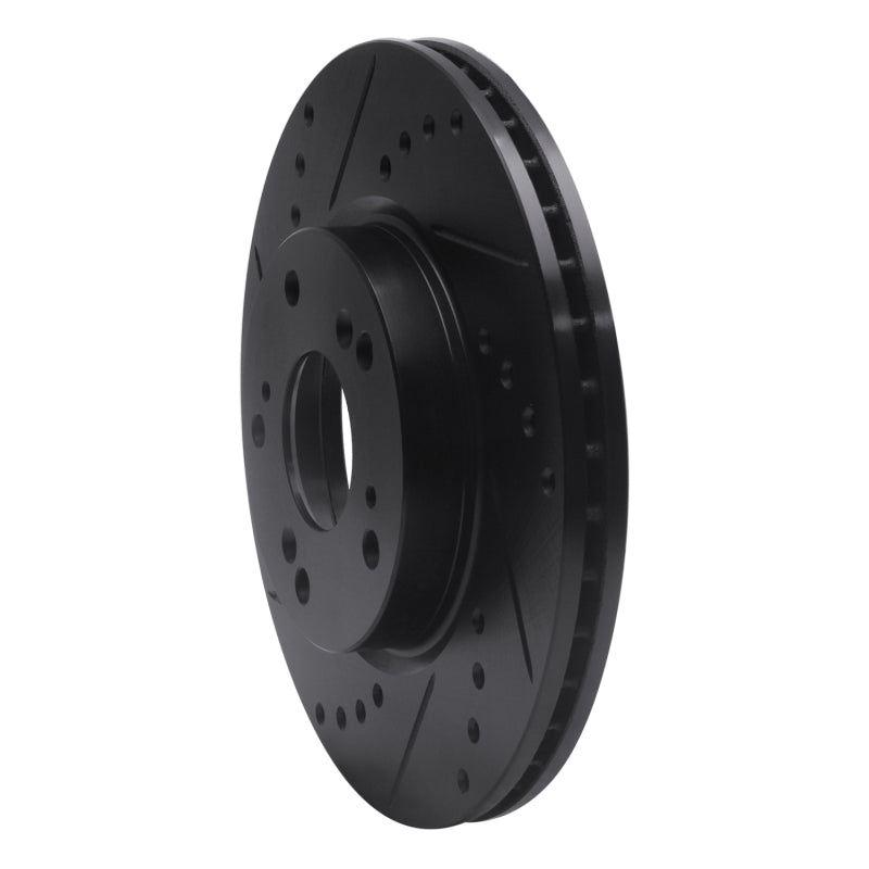 R1 03-17 Acura ILX Front Left Drilled & Slotted Black Brake Rotor