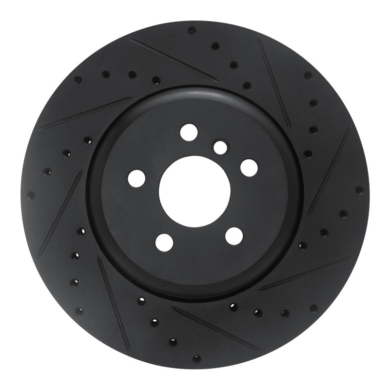 R1 17-25 BMW 330I Front Right Drilled & Slotted Black Brake Rotor