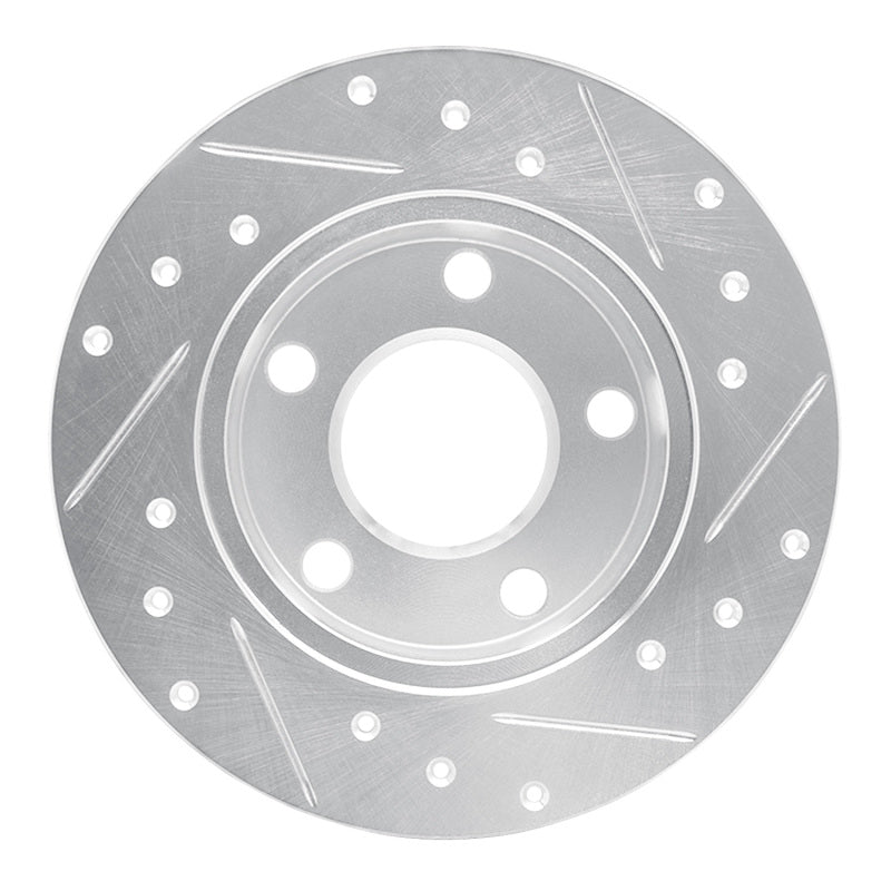 R1 98-01 Audi A6 Quattro Rear Left Drilled & Slotted Silver Brake Rotor