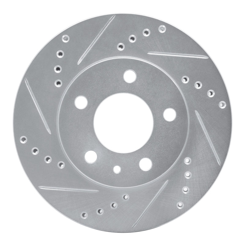 R1 82-90 Volvo 760 Series Front Left Drilled & Slotted Silver Brake Rotor