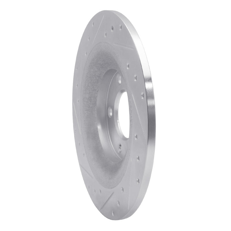 R1 06-07 Mazda 6 Rear Right Drilled & Slotted Silver Brake Rotor