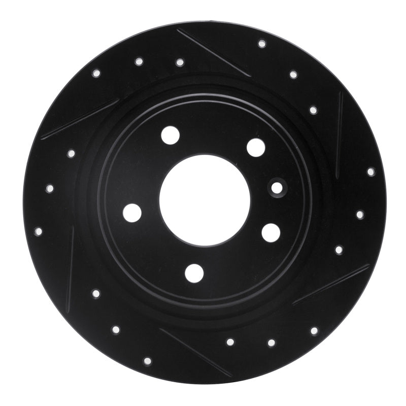 R1 11-19 Buick Verano Rear Right Drilled & Slotted Black Brake Rotor