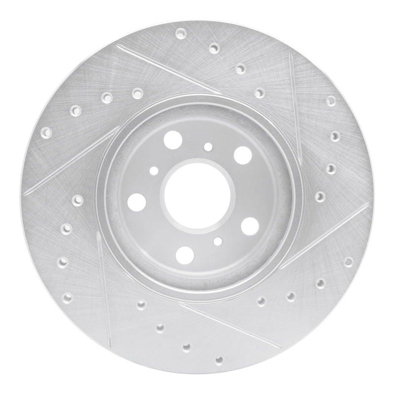 R1 90-93 Toyota Celica Front Left Drilled & Slotted Silver Brake Rotor