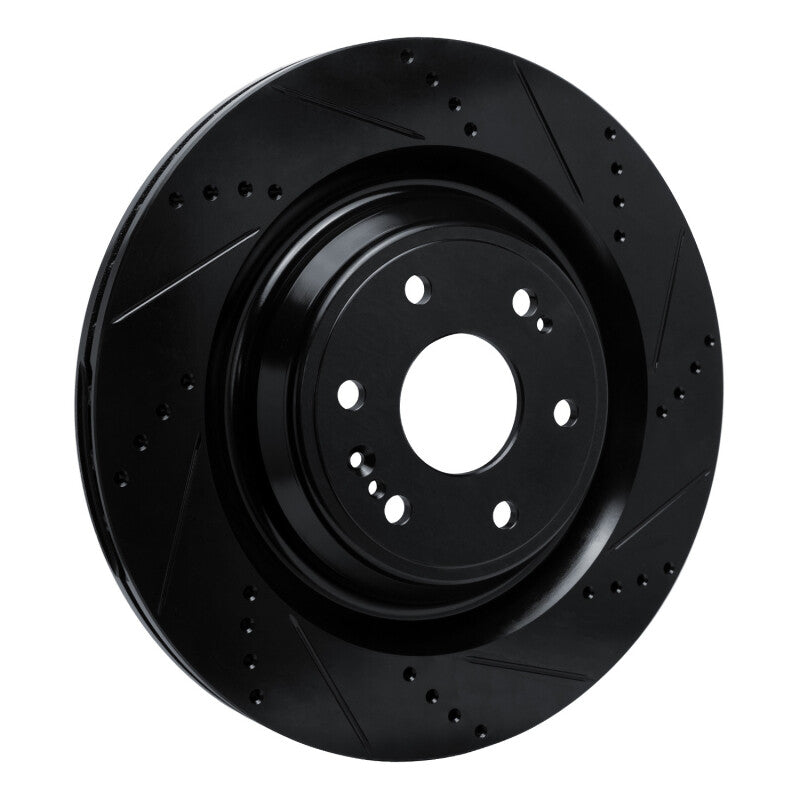 R1 19-25 Cadillac Escalade ESV Front Right Drilled & Slotted Black Brake Rotor
