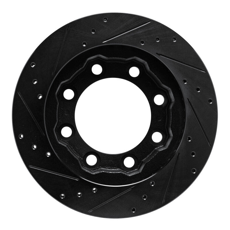 R1 77-93 Chevrolet V30 & V3500 Pickup Front Right Drilled & Slotted Black Brake Rotor