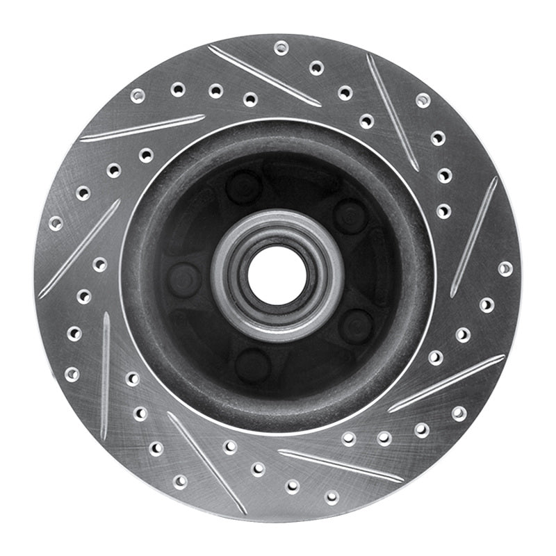 R1 86-92 Jeep COMANCHE Front Left Drilled & Slotted Silver Brake Rotor