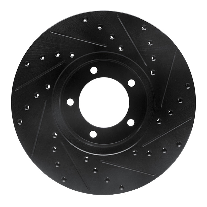 R1 71-97 Jaguar Vanden Plas Front Left Drilled & Slotted Black Brake Rotor