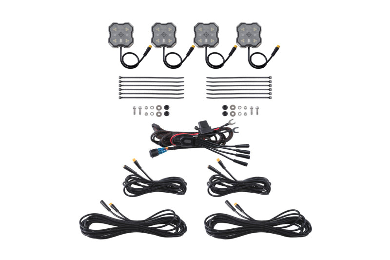 Diode Dynamics Rock Light - Red/White - M8 4-Pack
