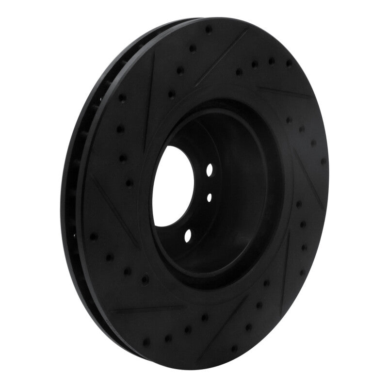 R1 93-97 BMW 850CI Front Right Drilled & Slotted Black Brake Rotor