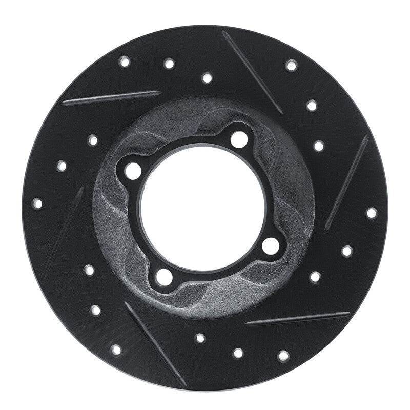R1 81-85 Mazda GLC Front Right Drilled & Slotted Black Brake Rotor