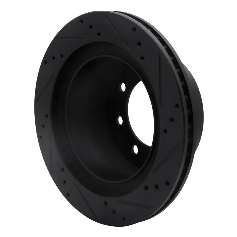 R1 03-08 Dodge Ram 4000 (Mexico) Rear Left Drilled & Slotted Black Brake Rotor