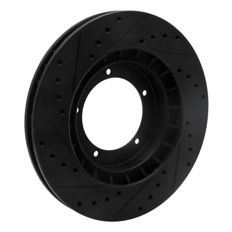 R1 86-86 Porsche 944 Turbo Front Right Drilled & Slotted Black Brake Rotor