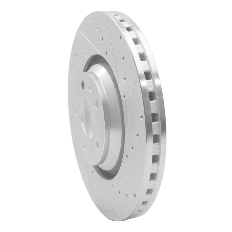 R1 08-11 Audi TT Quattro Front Right Drilled & Slotted Silver Brake Rotor