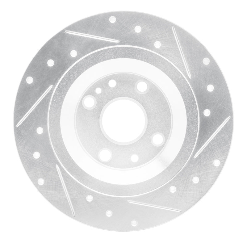 R1 01-05 Mazda Miata Rear Left Drilled & Slotted Silver Brake Rotor