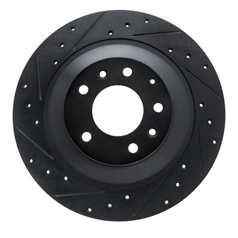 R1 06-07 Mazda 6 Rear Left Drilled & Slotted Black Brake Rotor