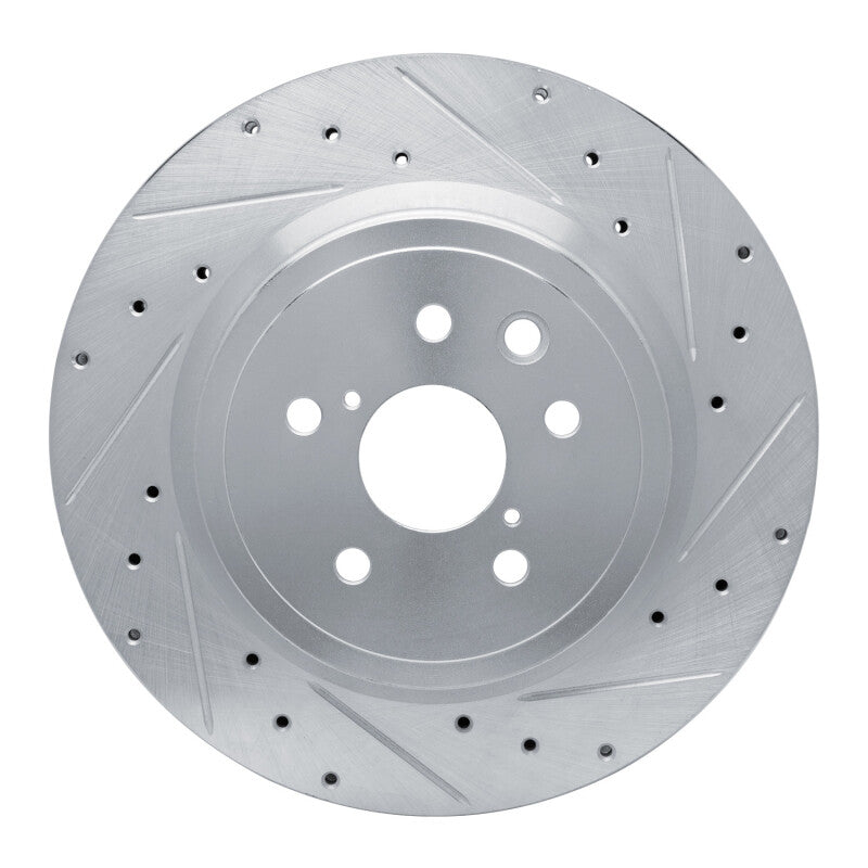 R1 08-14 Lexus IS F Rear Right Drilled & Slotted Silver Brake Rotor