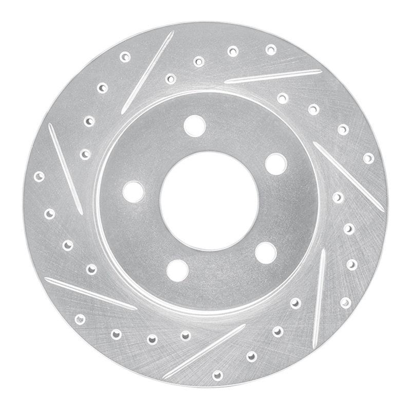 R1 93-97 Chrysler CONCORDE Front Left Drilled & Slotted Silver Brake Rotor