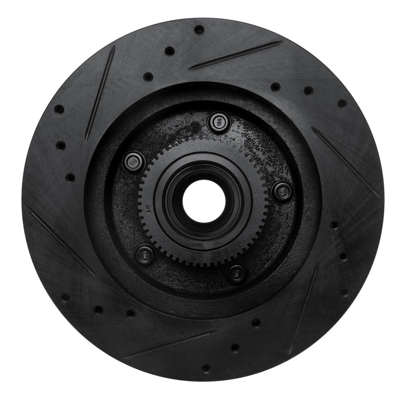R1 94-99 Dodge Ramcharger (Mexico) Front Right Drilled & Slotted Black Brake Rotor