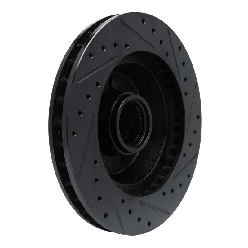 R1 74-84 Chrysler Imperial Front Left Drilled & Slotted Black Brake Rotor
