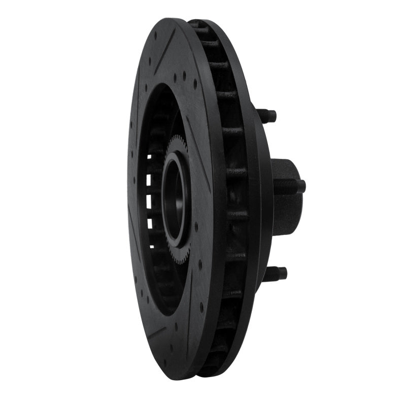 R1 94-99 Dodge Ramcharger (Mexico) Front Right Drilled & Slotted Black Brake Rotor
