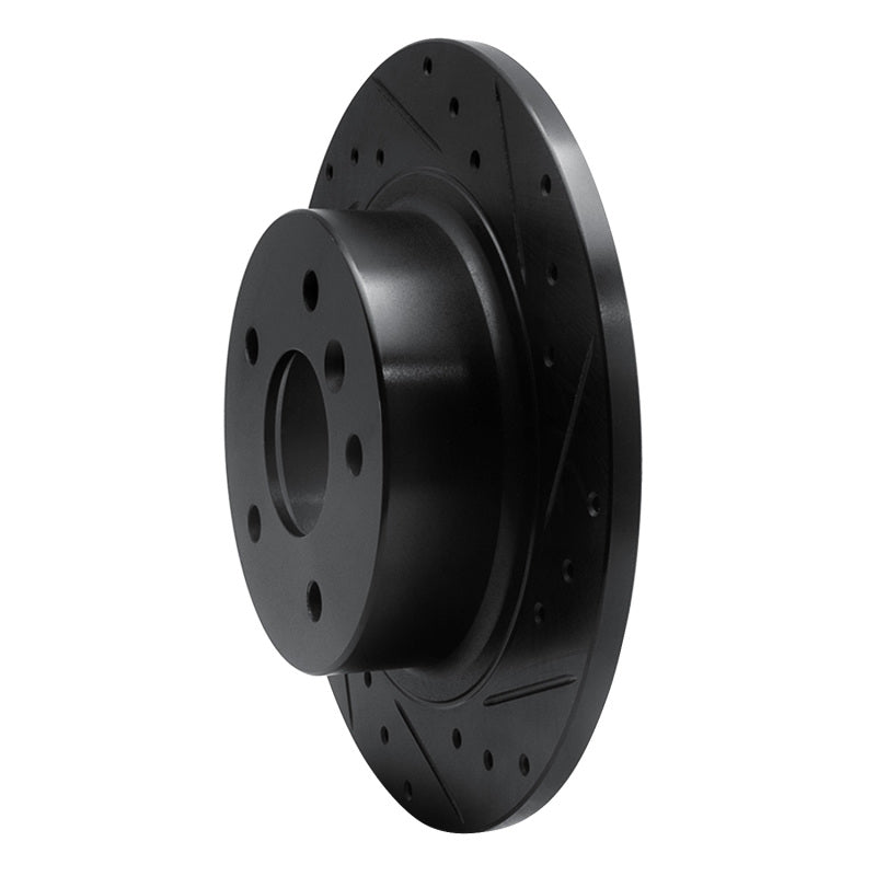 R1 94-04 Land Rover Discovery Rear Right Drilled & Slotted Black Brake Rotor
