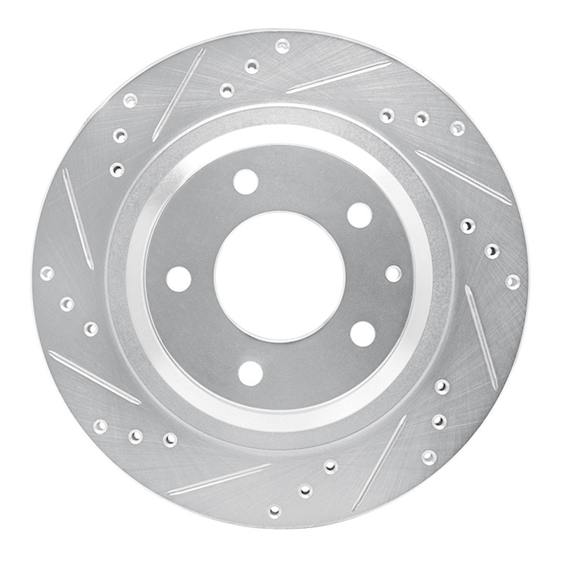 R1 93-95 Mazda RX-7 Rear Left Drilled & Slotted Silver Brake Rotor