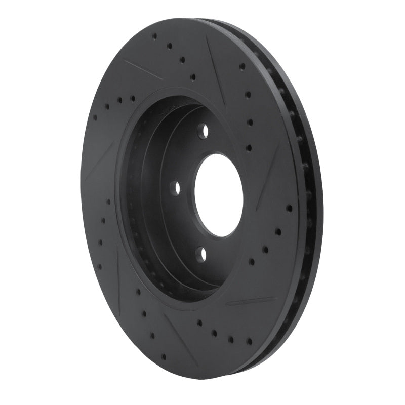 R1 05-12 Ford Escape Front Left Drilled & Slotted Black Brake Rotor