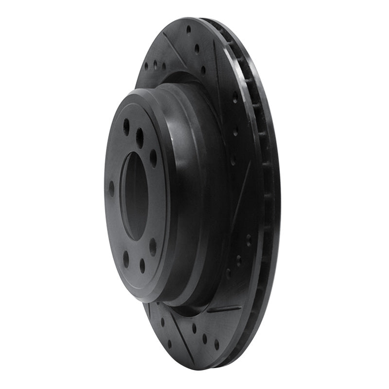 R1 91-95 BMW M5 Rear Right Drilled & Slotted Black Brake Rotor