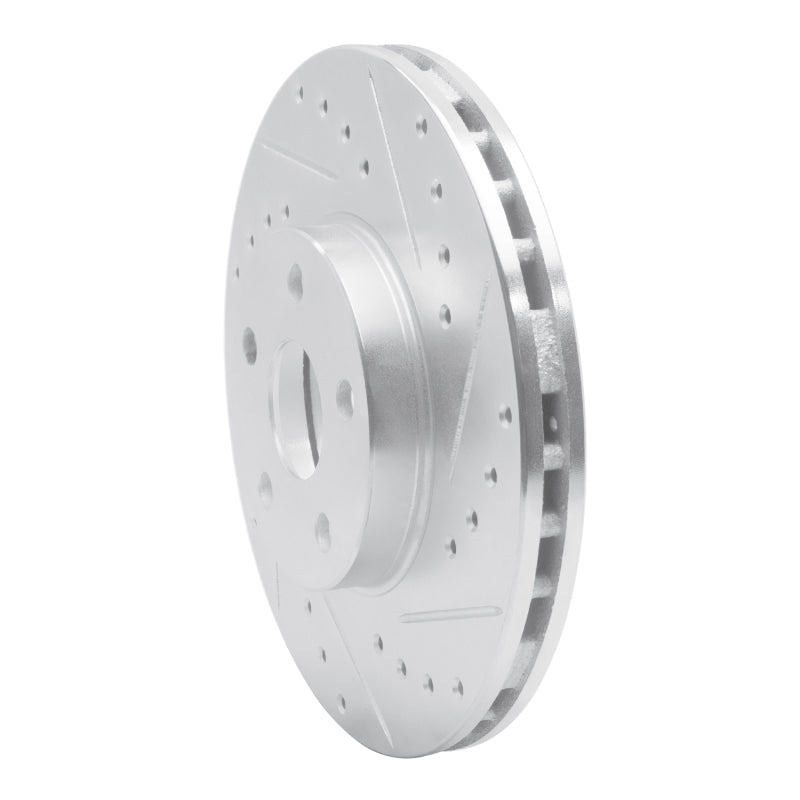 R1 87-91 Lexus ES250 Front Right Drilled & Slotted Silver Brake Rotor