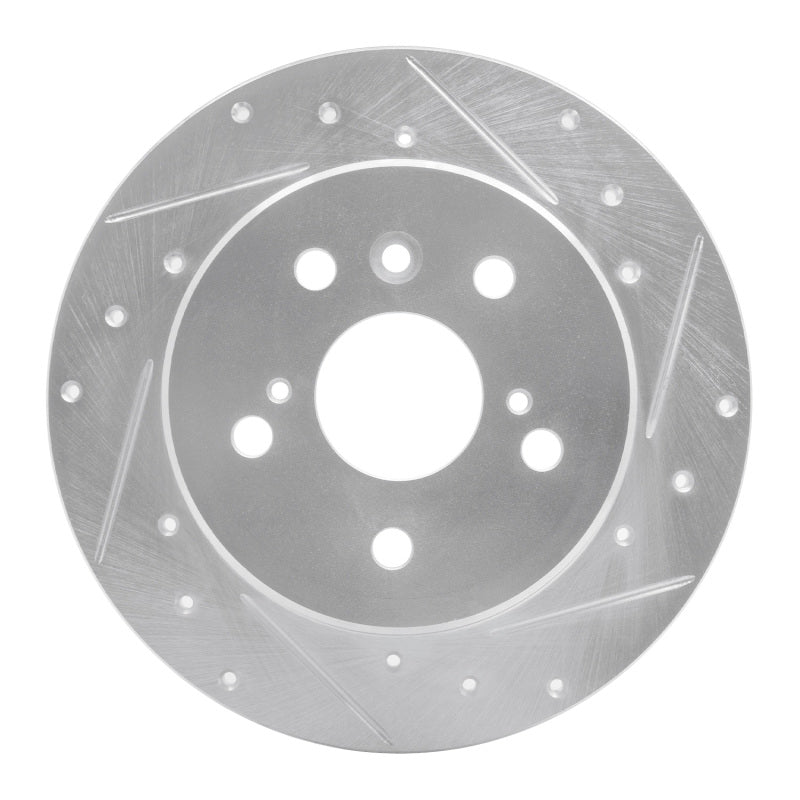 R1 00-04 Toyota Avalon Rear Right Drilled & Slotted Silver Brake Rotor