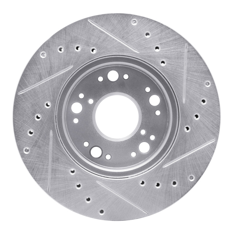 R1 90-90 Lexus LS400 Front Left Drilled & Slotted Silver Brake Rotor