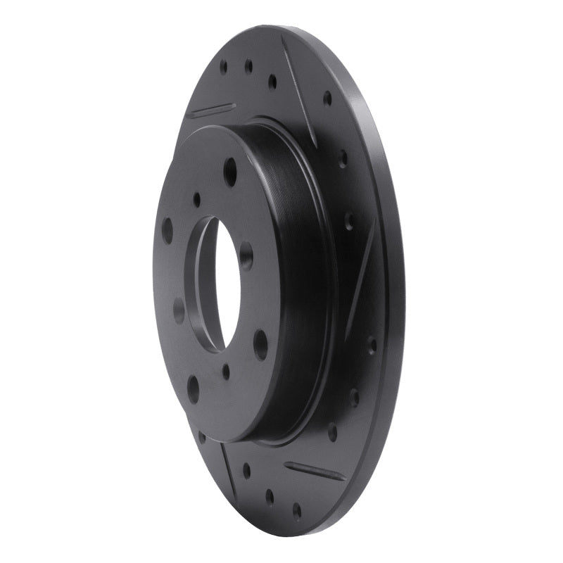 R1 89-94 Suzuki Swift Rear Right Drilled & Slotted Black Brake Rotor