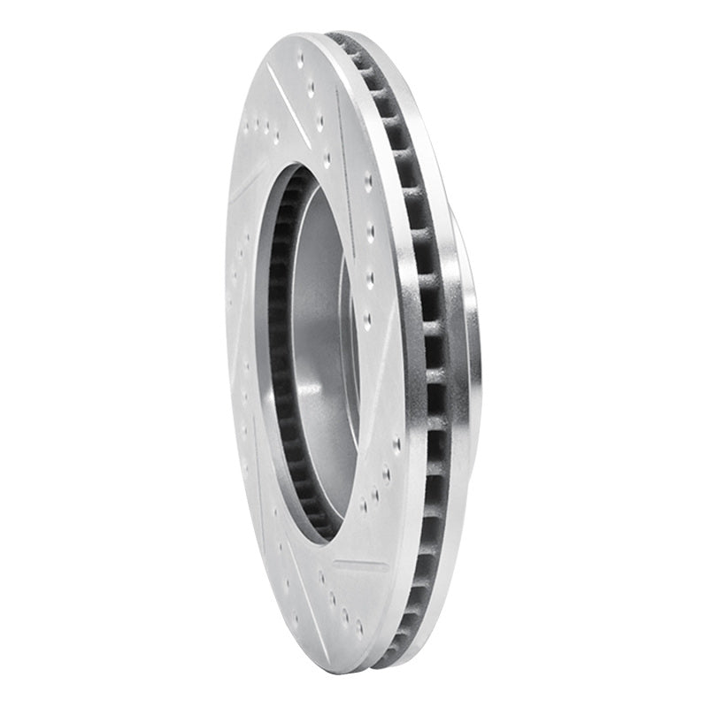 R1 91-96 Toyota Previa Front Left Drilled & Slotted Silver Brake Rotor
