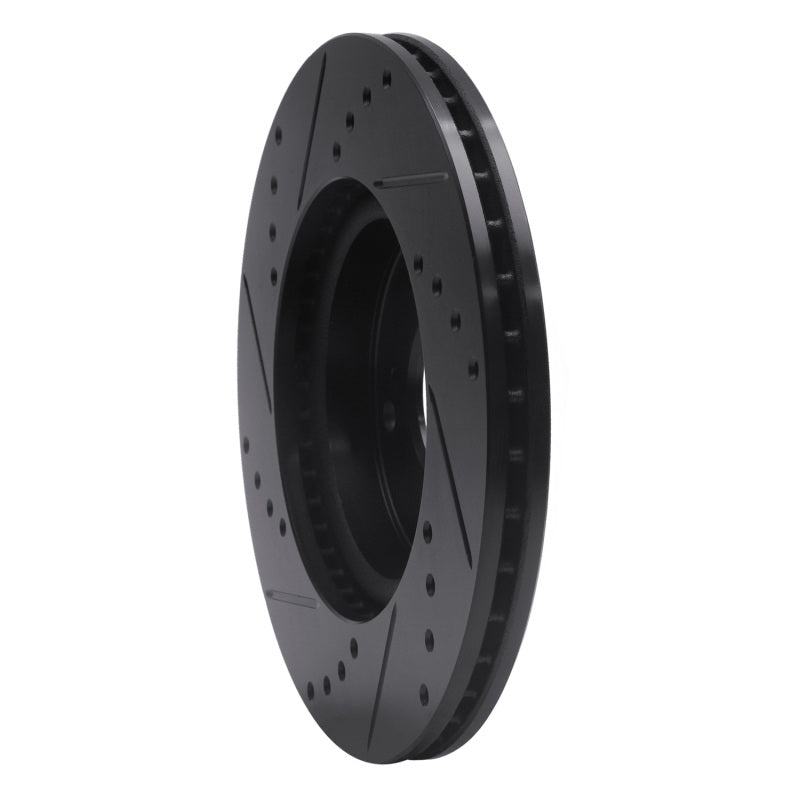 R1 03-17 Acura ILX Front Right Drilled & Slotted Black Brake Rotor