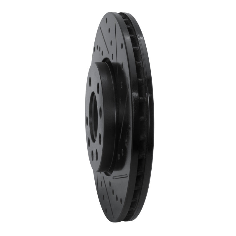 R1 03-11 Cadillac BLS (Mexico) Front Right Drilled & Slotted Black Brake Rotor