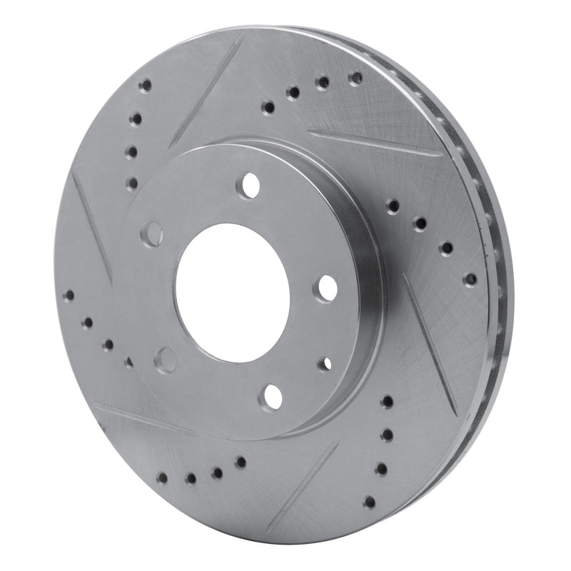 R1 95-06 Mazda MPV Front Left Drilled & Slotted Silver Brake Rotor