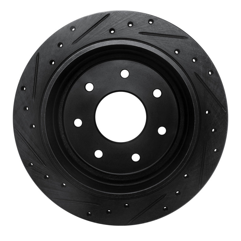R1 97-04 Ford F-150 4WD Rear Right Drilled & Slotted Black Brake Rotor