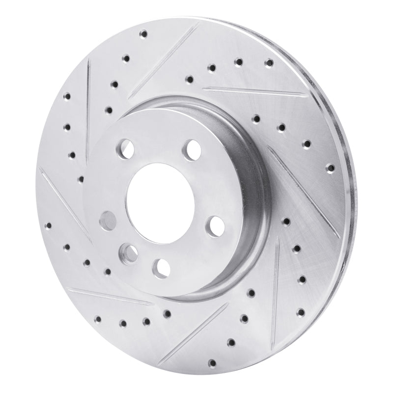 R1 01-03 Volkswagen EuroVan Front Left Drilled & Slotted Silver Brake Rotor