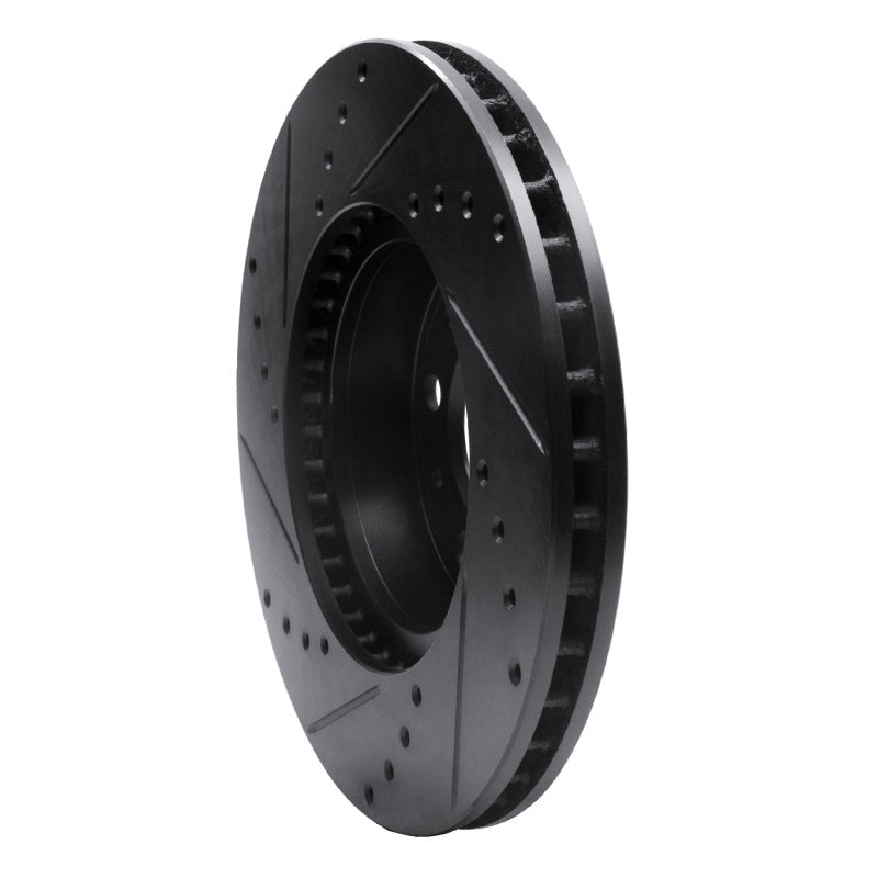 R1 91-95 Volvo 780 Front Right Drilled & Slotted Black Brake Rotor